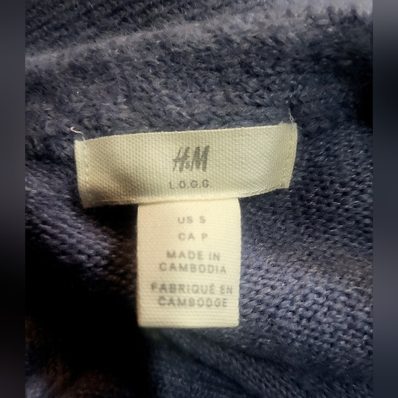 H&M - Womens, Long, Oversized, Pigeon Blue, Soft,Wool Blend Sweater - Size S - Picture 5 of 6